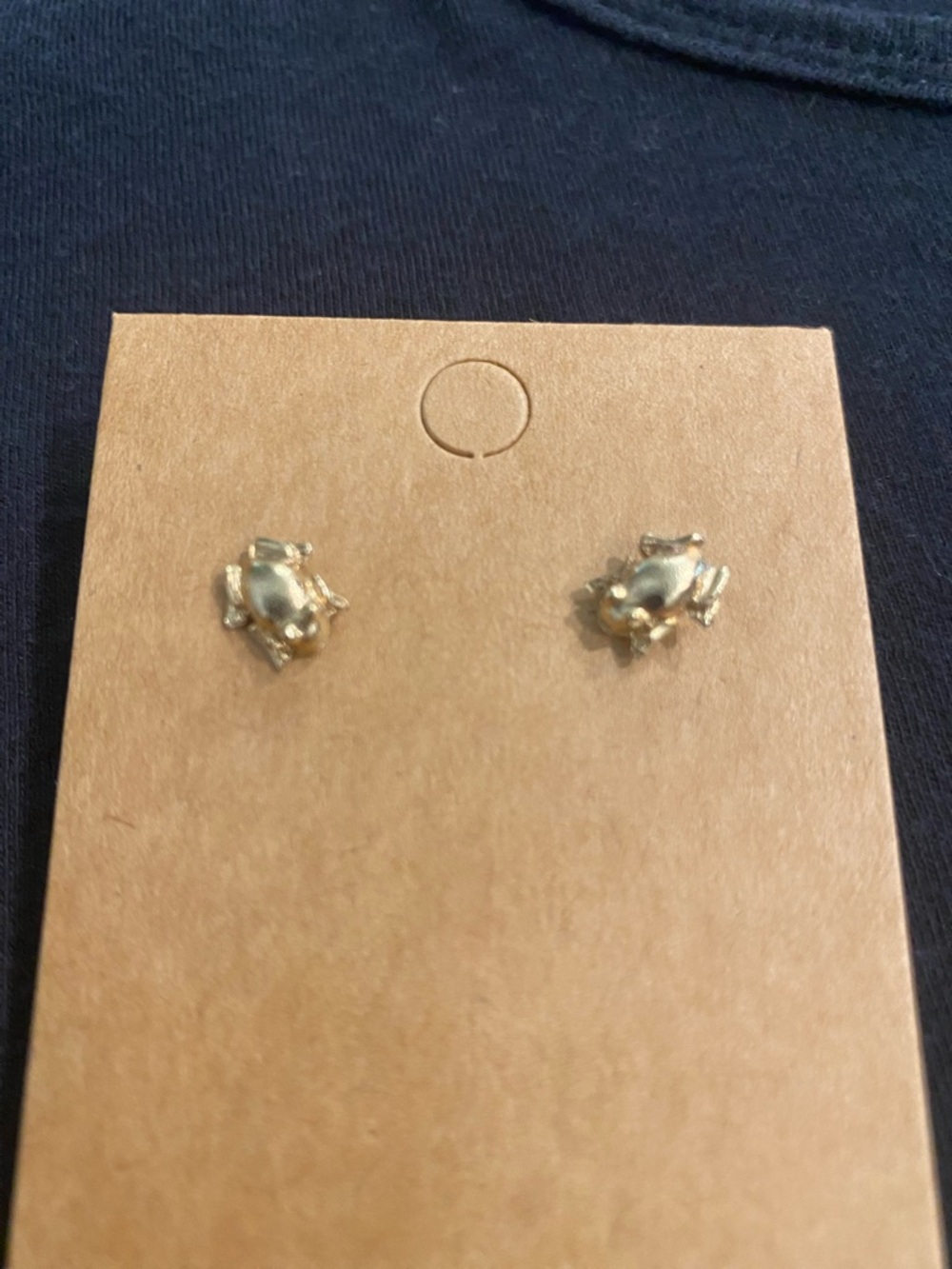 CUTE little Gold FROG  Stud Earrings -